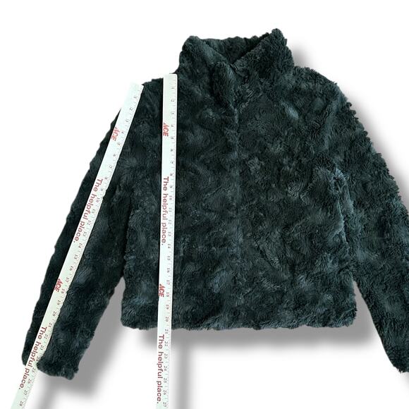 Vero Moda VMcurl Faux Fur Jacket Women’s Small Olive Green Plush Short Coat - Picture 4 of 14